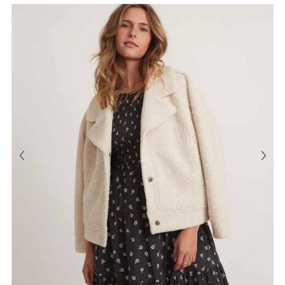 Marine Layer Quebec Sherpa Jacket in Antique White Sherpa | Size: XS - Picture 3 of 8